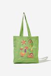 Foundation Typo Recycled Tote Bag, SUN SHINE SWEET GREEN - alternate image 1