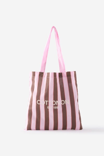 Foundation Mini Tote, THIN STRIPE DARK OAK