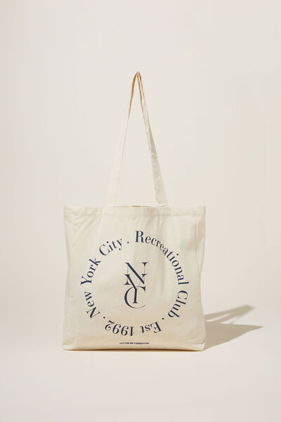 Foundation Adults Organic Tote Bag, NYC RECREATIONAL CLUB