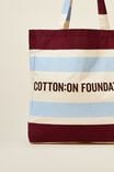 Foundation Adults Recycled Tote Bag, COF BERRY STRIPE - alternate image 3