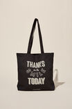 Foundation Adults Recycled Tote Bag, THANKS FOR THE SMILE BLACK - alternate image 2