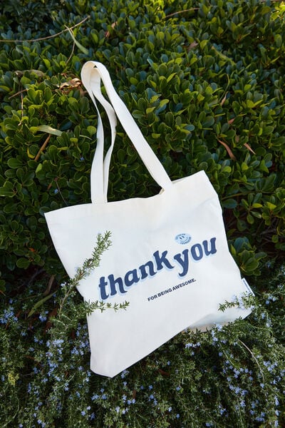 Foundation Adults Tote Bag, THANK YOU LIGHT & DARK BLUE