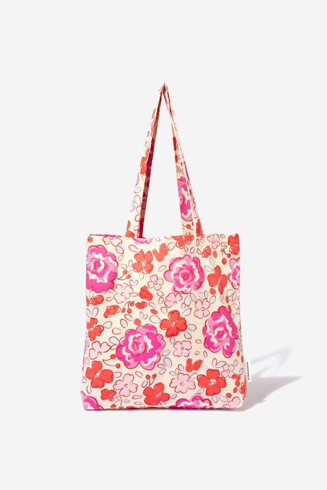 Foundation Body Tote Bag, PINK PEONIES