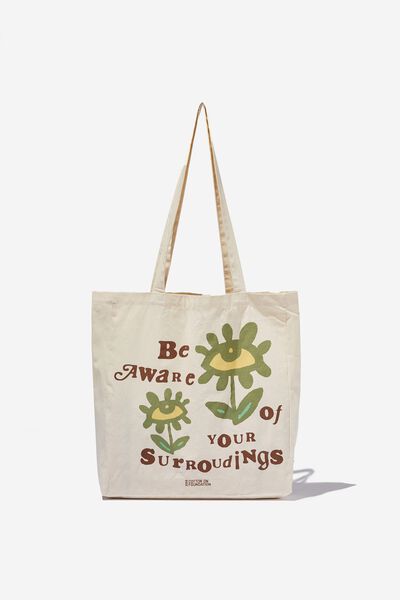 Foundation Adults Organic Tote Bag, BE AWARE