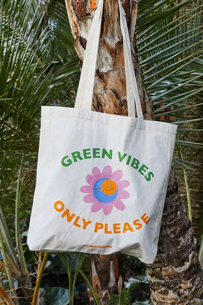 Foundation Body Recycled Tote Bag, GREEN VIBES ONLY