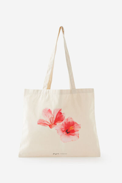 Supre Foundation Square Tote, TROPICAL FLOWERS
