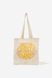 Foundation Typo Organic Tote Bag, SUPPORT YOUR PLANET GREIGE - alternate image 1