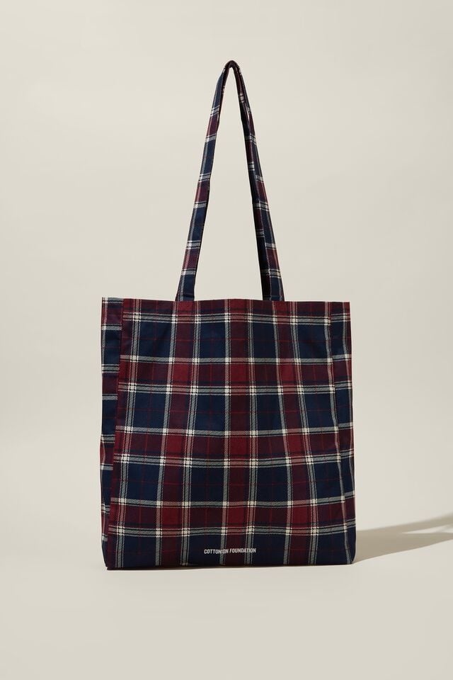 Foundation Adults Recycled Tote Bag, CHARLOTTE WINTER CHECK