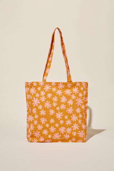 Foundation Body Recycled Tote Bag, SUNSET ORANGE FLORAL