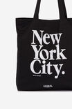 Foundation Adults Organic Tote Bag, BLACK NEW YORK CITY - alternate image 3