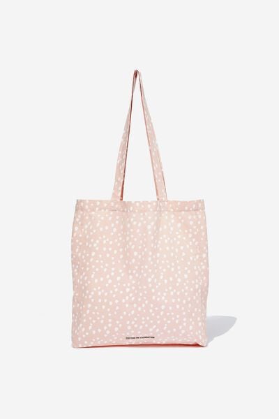Foundation Typo Recycled Tote Bag, BLUSH SPOTS