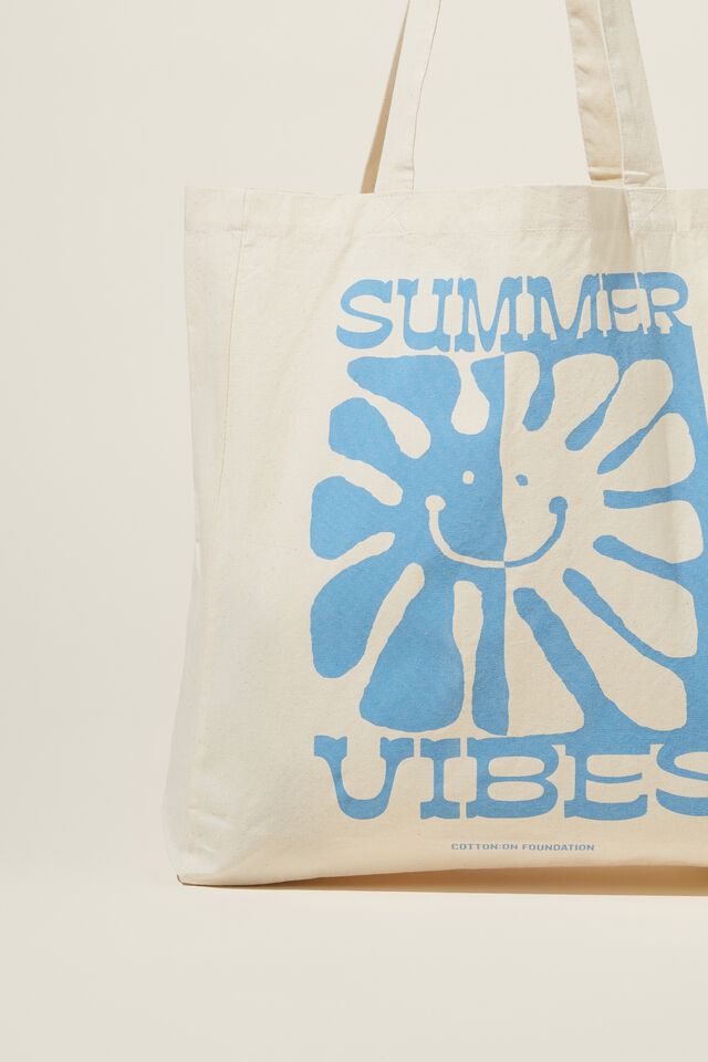 Foundation Adults Organic Tote Bag, SUMMER VIBES
