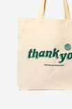 Foundation Adults Tote Bag, THANK YOU LIGHT & DARK GREEN - alternate image 3
