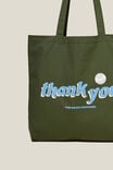 Foundation Adults Tote Bag, THANK YOU/FOREST GREEN - alternate image 3