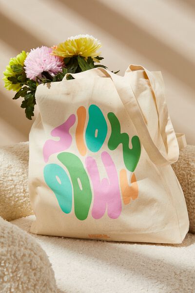 Foundation Body Organic Tote Bag, SLOW DOWN