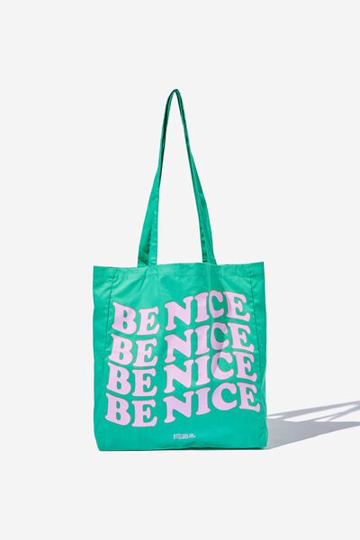 Foundation Body Organic Tote Bag, BE NICE