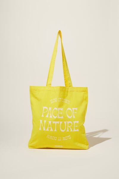 Foundation Adults Organic Tote Bag, YELLOW PACE OF NATURE