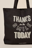 Foundation Adults Recycled Tote Bag, THANKS FOR THE SMILE BLACK - alternate image 3