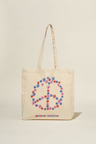 Bolsa - Foundation Adults Recycled Tote Bag, PEACE FLOWER