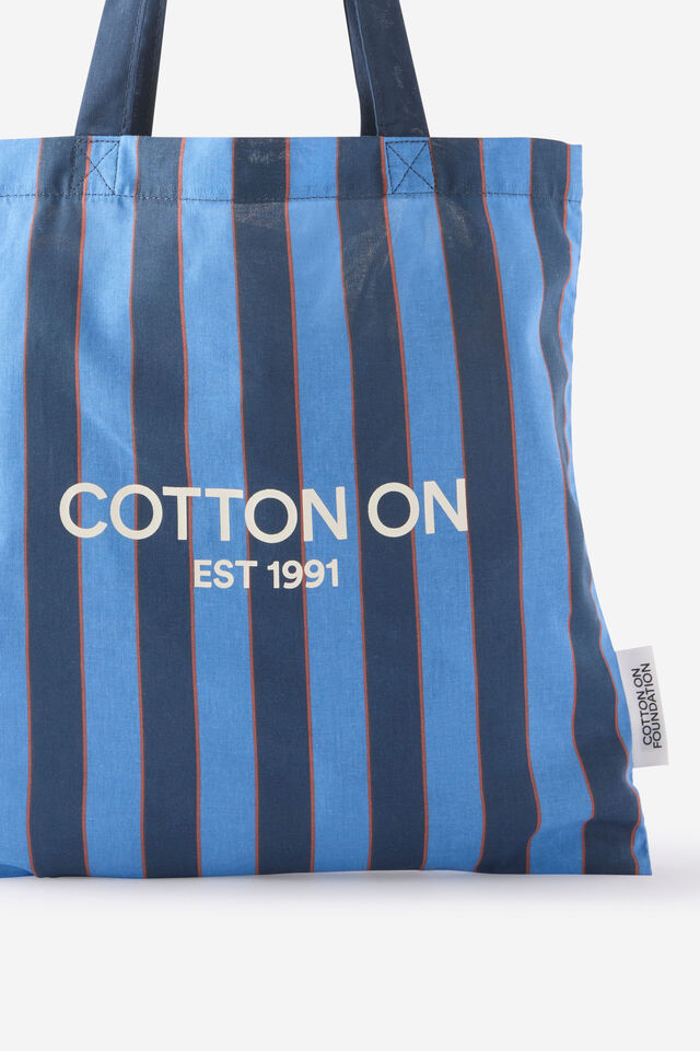 Foundation Mini Tote, THIN STRIPE SHADOW NAVY