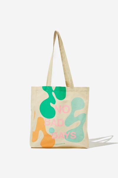 Foundation Typo Recycled Tote Bag, NO BAD DAYS