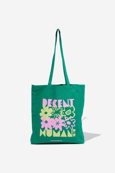 Foundation Typo Recycled Tote Bag, DECENT HUMAN