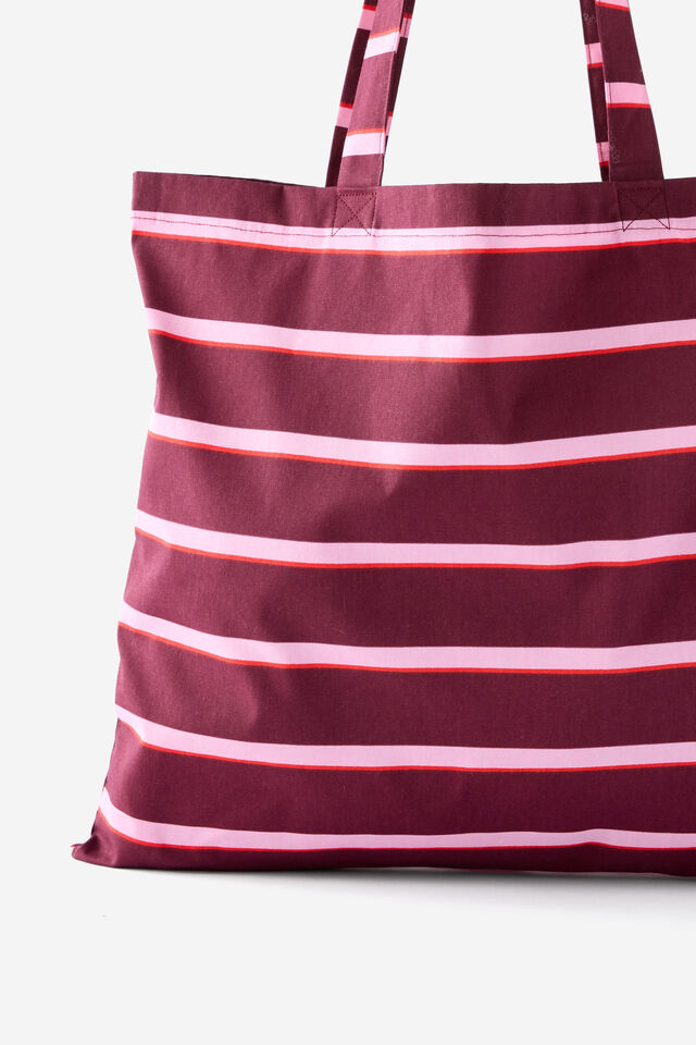 Foundation Tote, SIMON STRIPE SOUR CHERRY