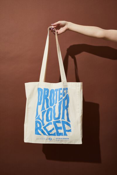 Foundation Adults Organic Tote Bag, PROTECT YOUR REEF