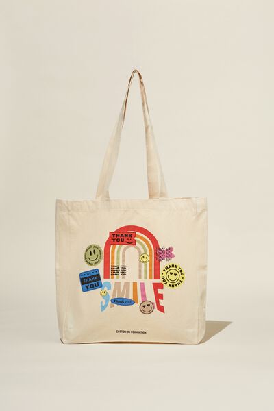Foundation Adults Recycled Tote Bag, SMILE
