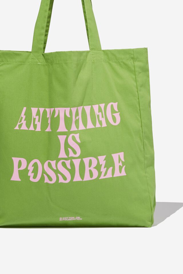 Foundation Adults Organic Tote Bag, ANYTHING IS POSSIBLE