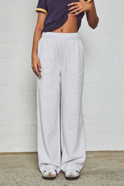 Straight Leg Trackpant, SILVER MARLE