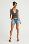 Sidekick Low Rise Booty Short, SOUNDWAVE BLUE/EMBROIDERY - example image 3