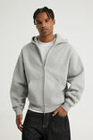 Authentics Oversized Zip Thru Hoodie, GREY MARLE - example image 1