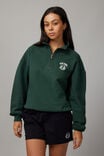 Slouchy Graphic Qtr Zip, PINE GREEN/NYC - alternate image 1