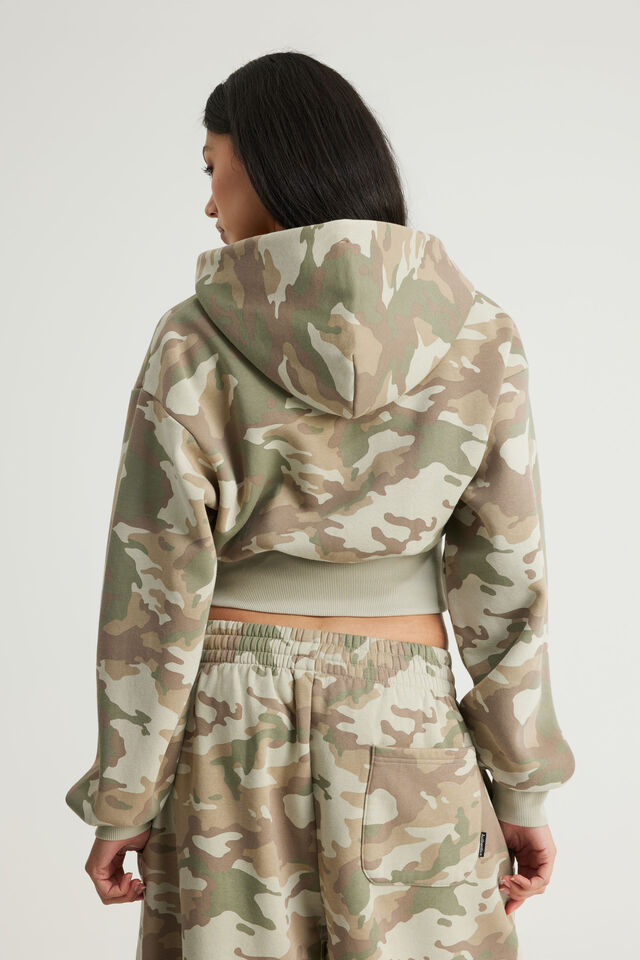 Authentics Shrunken Zip Through Hoodie, SUMMER CAMO
