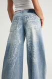 Mega Baggy Jean, CHARISMA BLUE/SKULL ANGEL WINGS - example image 1