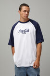 Oversized Pop Culture Raglan T Shirt, LCN COK WHITE NAVY/COCA COLA CLASSIC - alternate image 1
