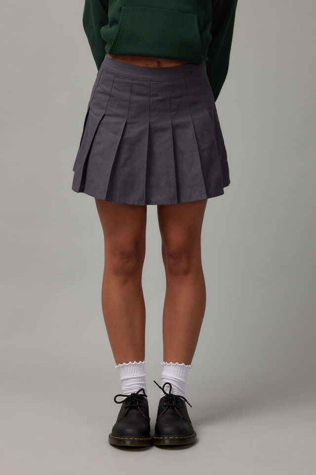 Pleated Skirt, CHARCOAL