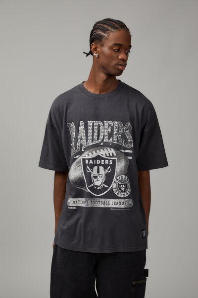Oversized Nfl T Shirt, LCN NFL WASHED BLACK/RAIDERS FOOTBALL