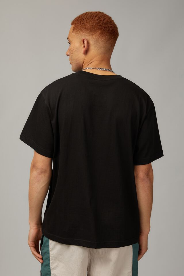 Relaxed Fit Basic T Shirt, BLACK