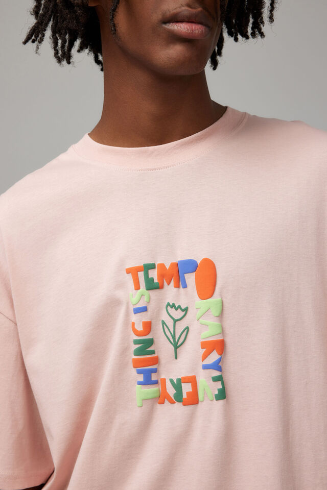 Oversized Open Gallery T Shirt, DUSTY PINK/TEMPORARY