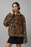 Leopard Faux Fur Jacket, LEOPARD PRINT - alternate image 1