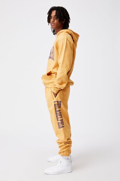 Relaxed Graphic Trackpant, GOLDEN SAND MARLE/PHILADELPHIA