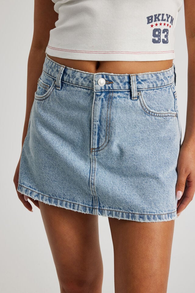 Everyday Denim Mini Skirt, 90 S BLUE