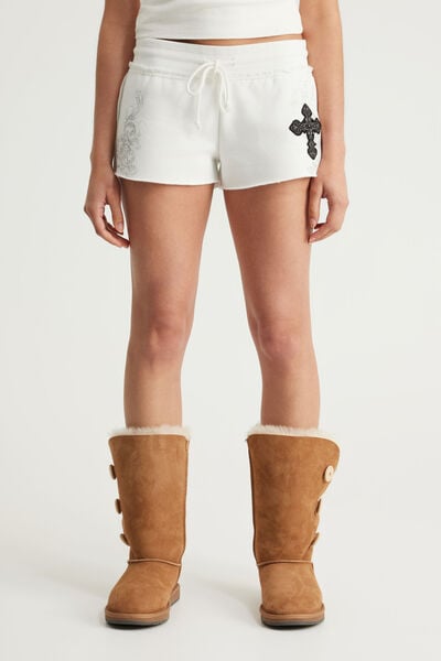 Fleece Mini Short, NTN CLOUD/GOTHIC