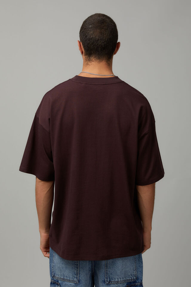 Heavy Weight Box Fit Graphic Tshirt, WASHED WINE/TRIBECA