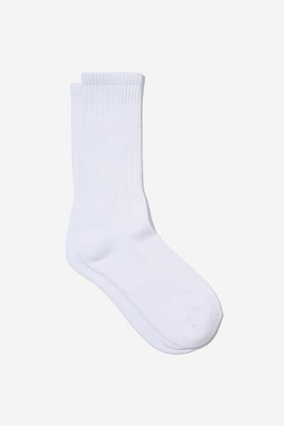 Unisex Rib Sock - Classic, WHITE