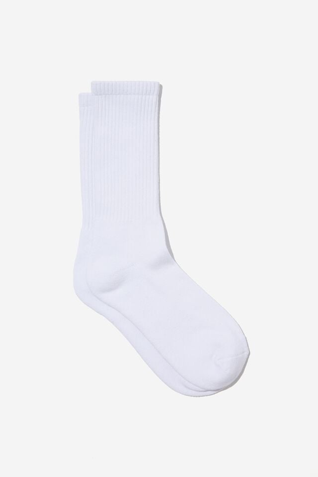 Unisex Rib Sock - Classic, WHITE