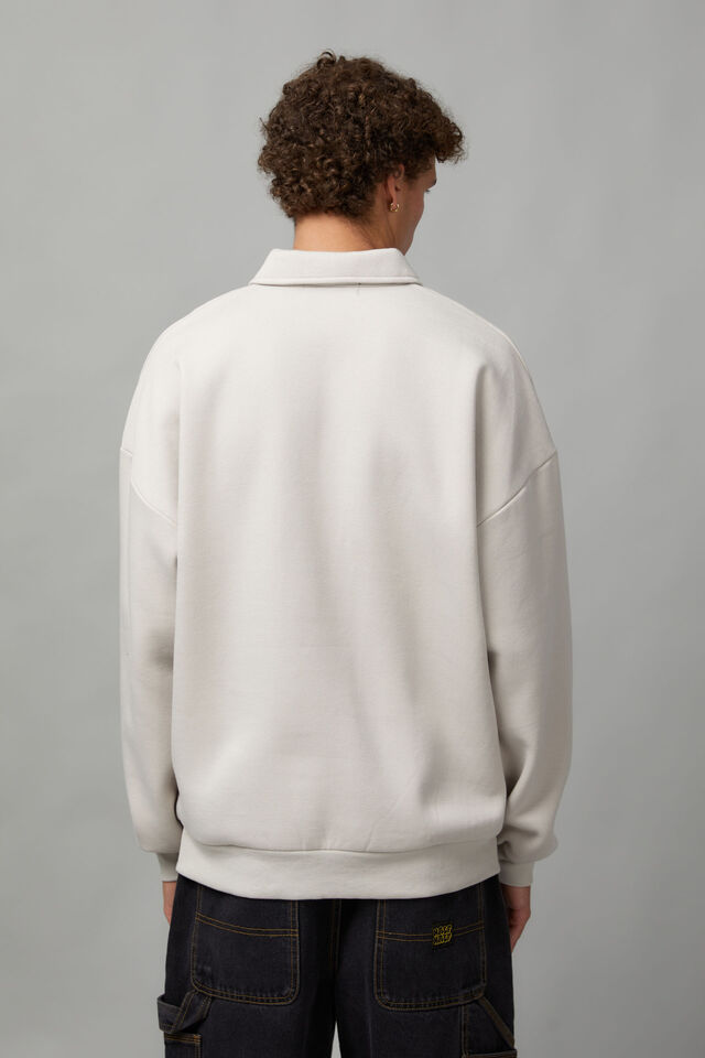 Unified Collared Fleece Crew, FOG WHITE/UNIFIED