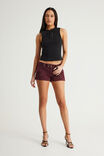 Rebel Girl Low Rise  Booty Short, BORDEAUX BABY - example image 3